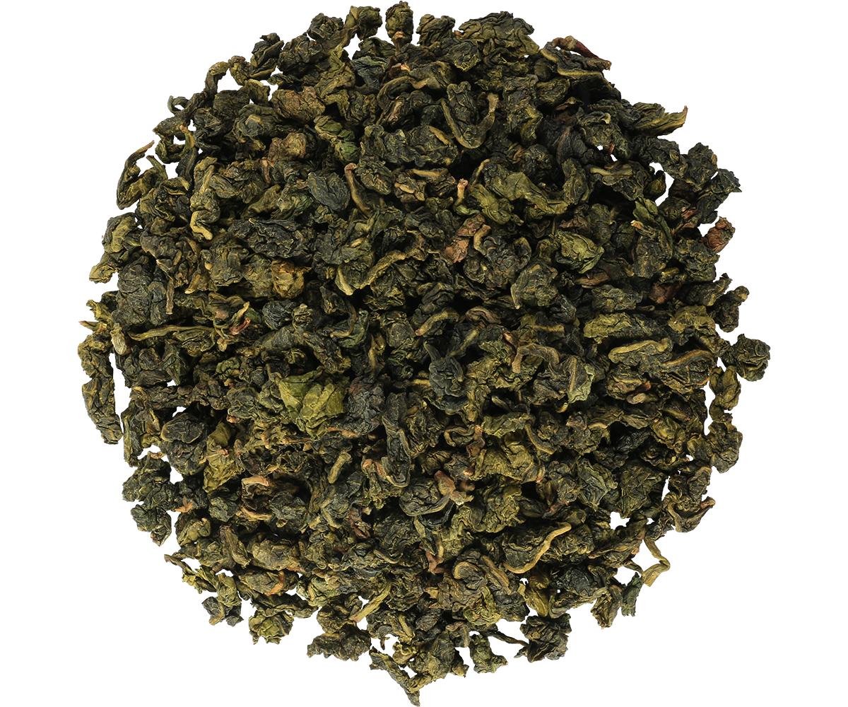 Liście herbaty Tie Guan Yin Basilur, półfermentowana herbata o kwiatowym aromacie.