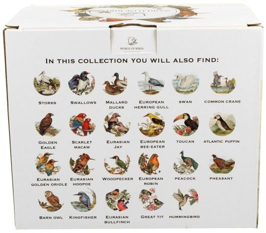 Pudełko ozdobne z kolekcji World of Birds do kubka porcelanowego z zaparzaczem Ptasi Świat Gile 400 ml.