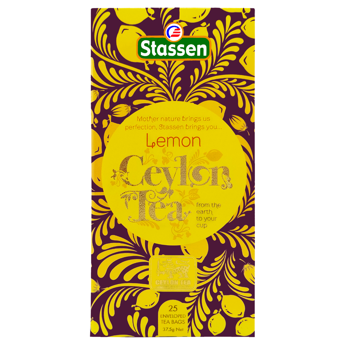 Opakowanie herbaty Stassen Lemon Tea – czarna herbata cejlońska z cytryną.