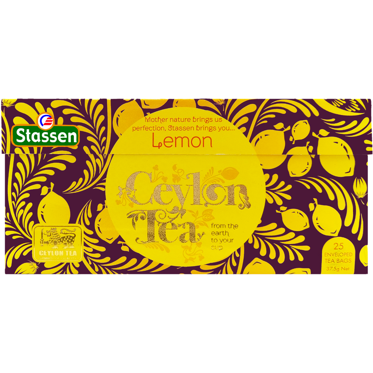 Pudełko herbaty Stassen Lemon Tea widok od góry.