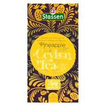 Front opakowania Stassen Pineapple Tea – herbata czarna cejlońska z ananasem w kopertach.