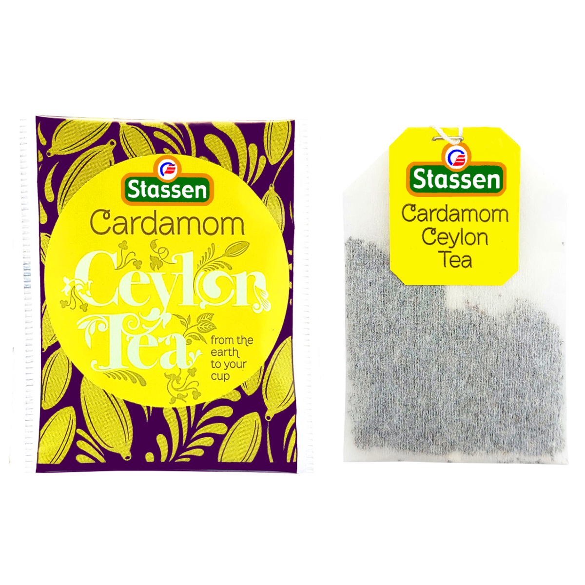 Koperta i saszetka herbaty Stassen Cardamom – aromatyczna herbata czarna cejlońska.