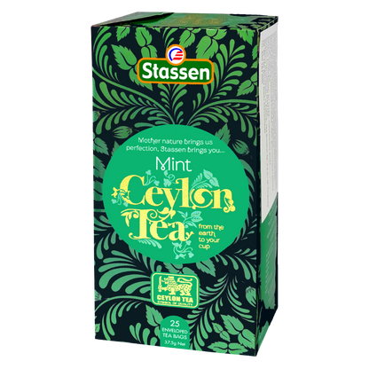 Pudełko herbaty Stassen Mint Black Tea – czarna herbata z nutą mięty.