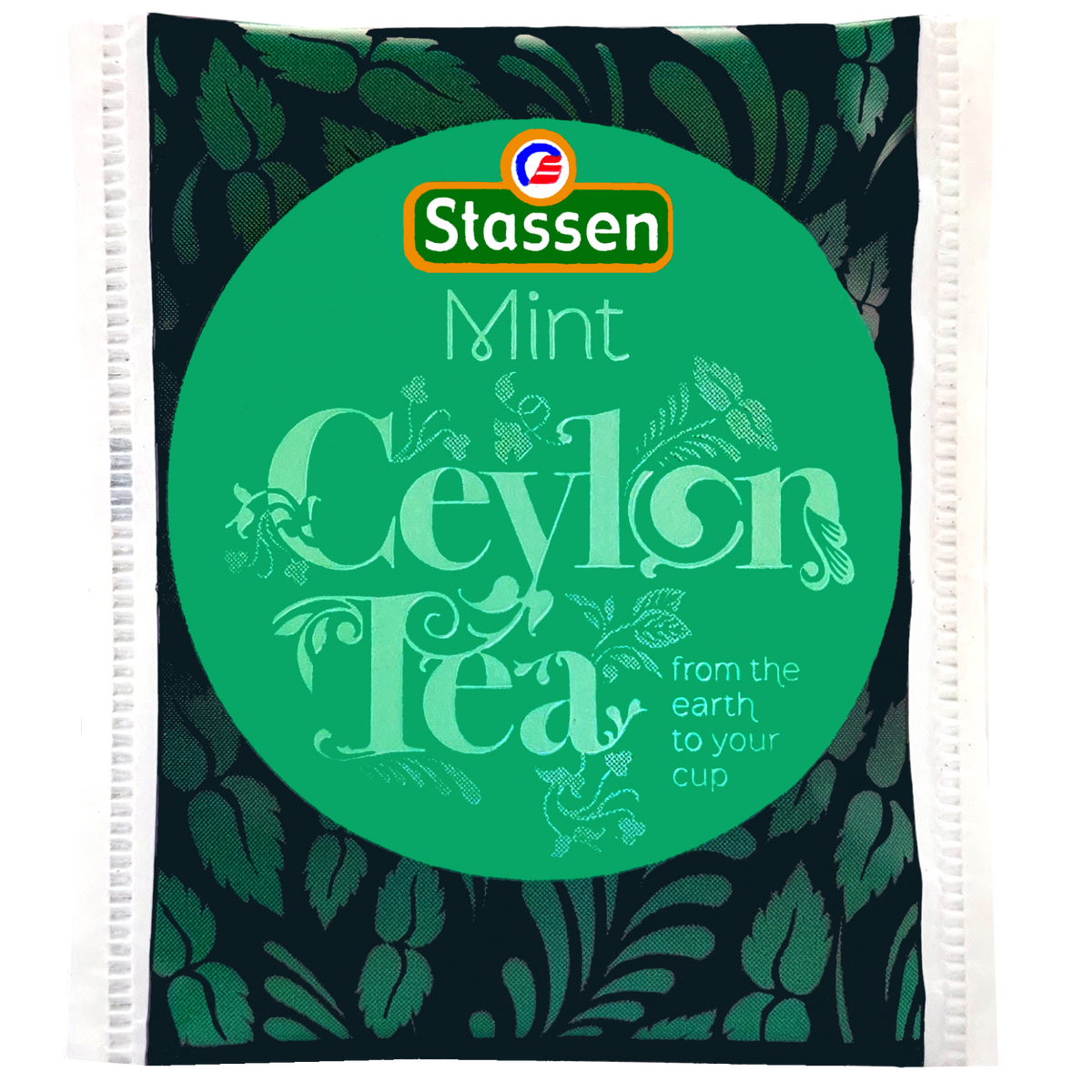 Koperta herbaty Stassen Mint Black Tea z cejlońską czarną herbatą i miętą.