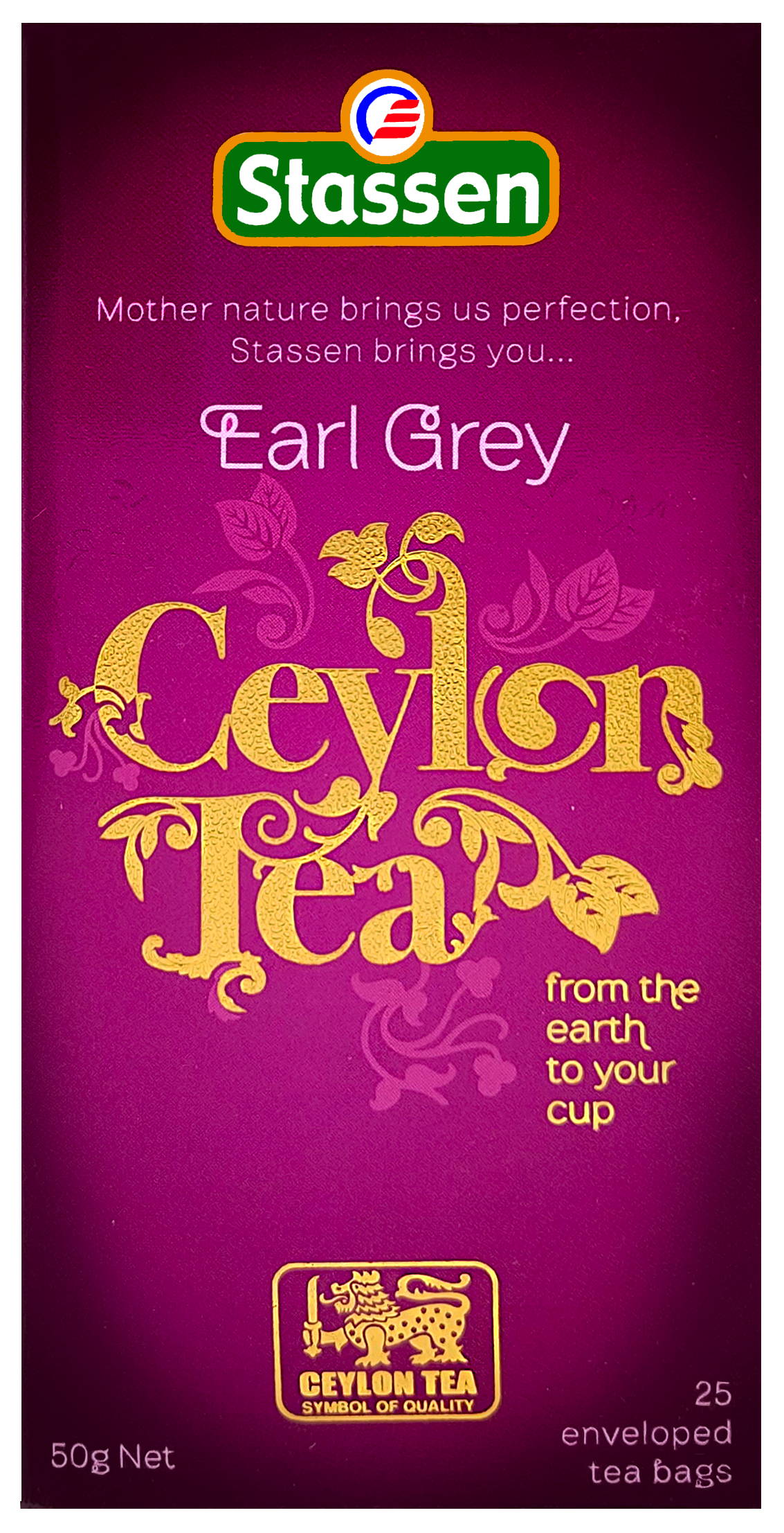 Herbata Stassen Earl Grey Tea w opakowaniu – klasyczna czarna herbata z bergamotką.