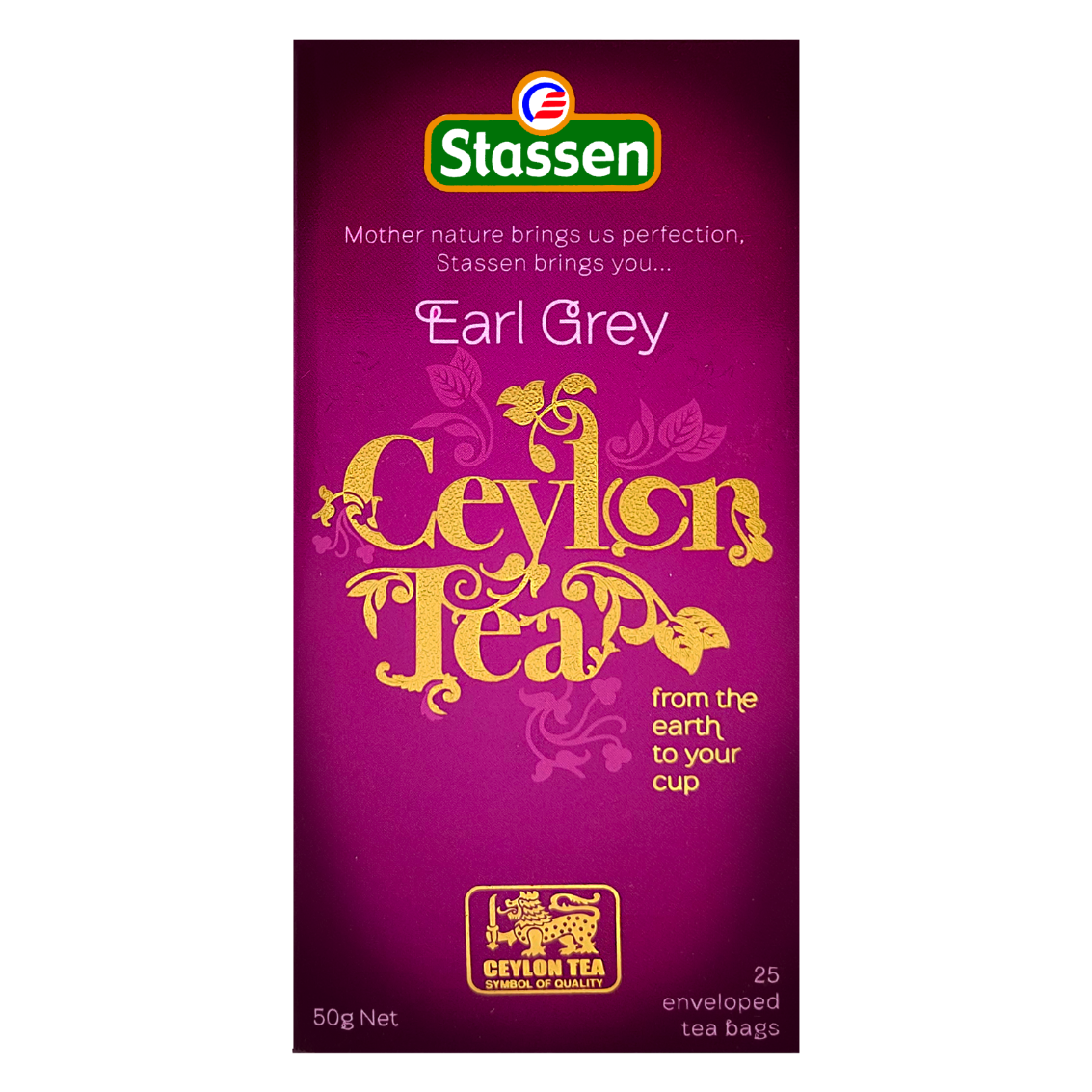 Herbata Stassen Earl Grey Tea w opakowaniu – klasyczna czarna herbata z bergamotką.