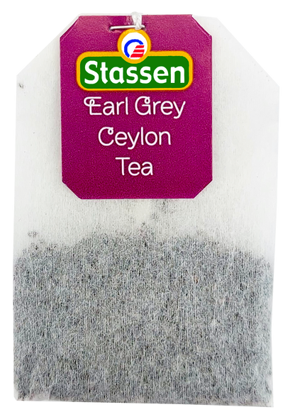Torebka herbaty Stassen Earl Grey z metką.