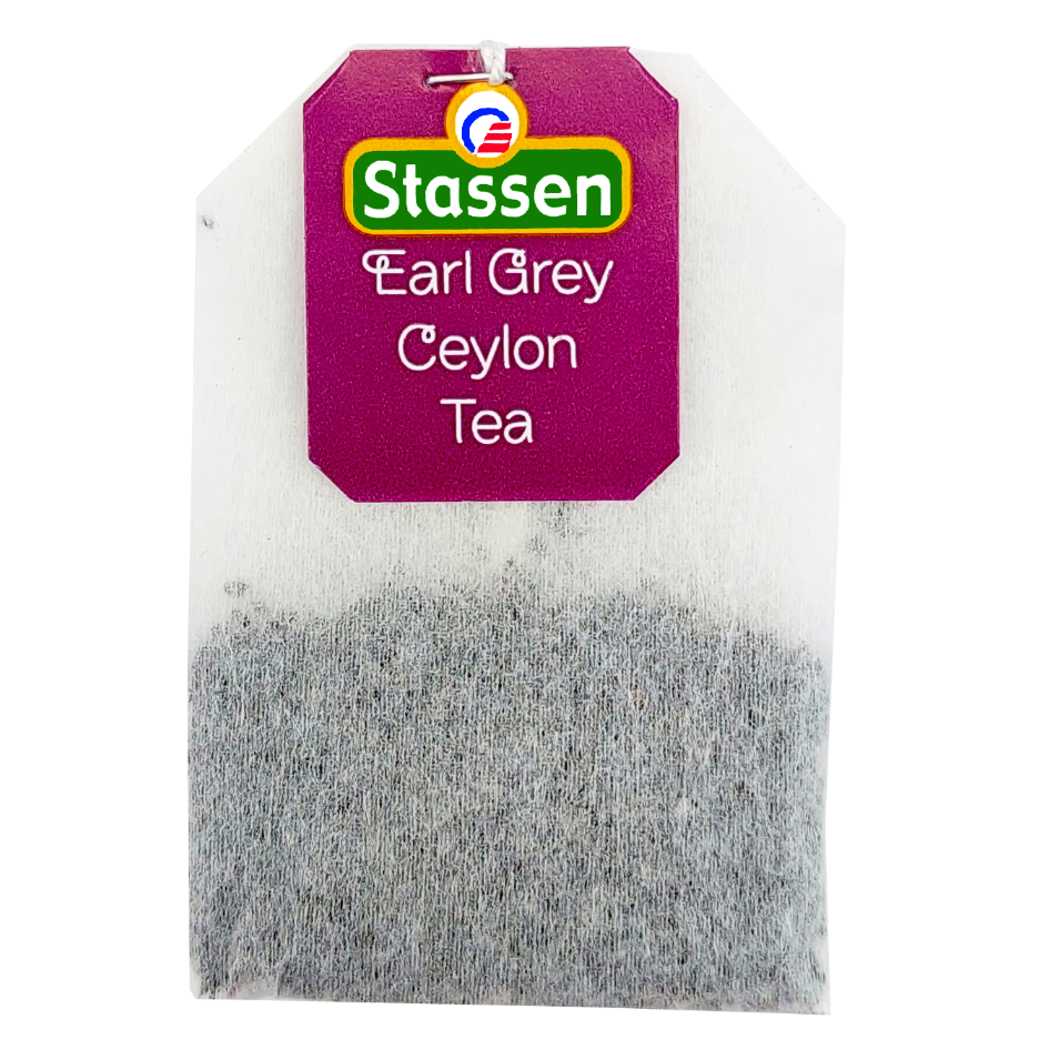 Torebka herbaty Stassen Earl Grey z metką.