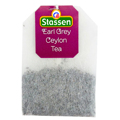 Torebka herbaty Stassen Earl Grey z metką.