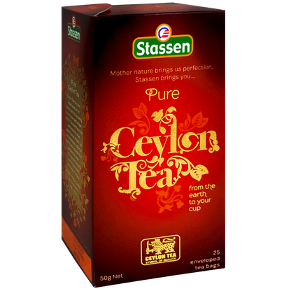 Opakowanie herbaty czarnej Stassen Pure Ceylon widok z boku.