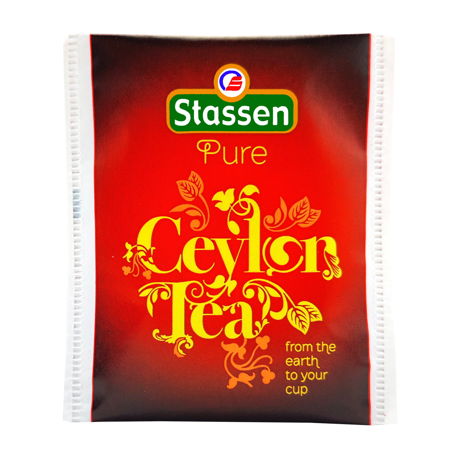 Kopertowana saszetka herbaty czarnej Stassen Pure Ceylon zbliżenie.