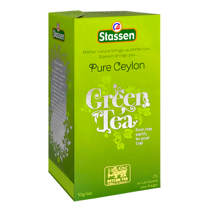 Herbata zielona Stassen Green Tea – pudełko widok z boku.