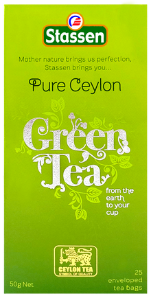 Opakowanie Stassen Pure Ceylon Green Tea.