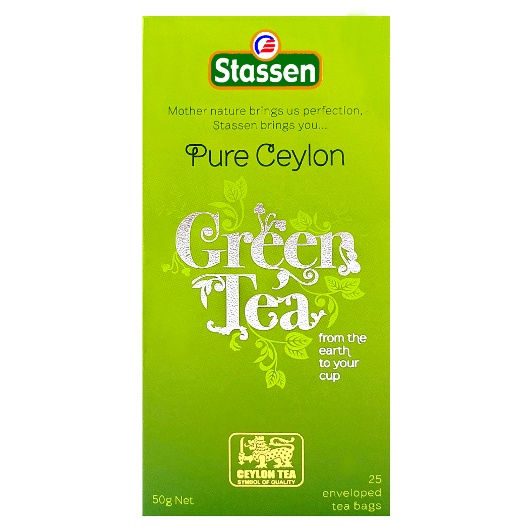 Opakowanie Stassen Pure Ceylon Green Tea.