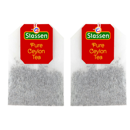 Torebki herbaty czarnej Stassen Pure Ceylon z czerwonymi etykietami