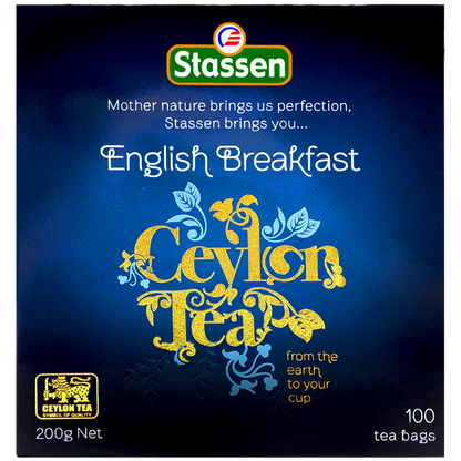 Opakowanie herbaty czarnej English Breakfast Stassen 100 saszetek