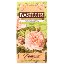 Opakowanie herbaty Basilur Cream Fantasy 100 g z serii Bouquet, widok z przodu.