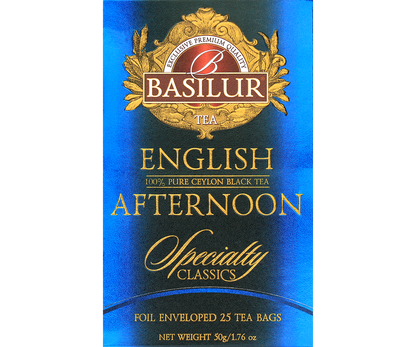 Przód opakowania Basilur English Afternoon – czarna herbata cejlońska.