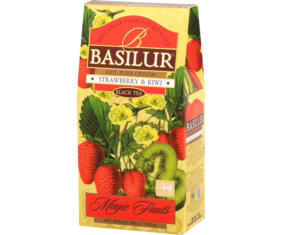 Opakowanie Basilur Strawberry & Kiwi z kolekcji Magic Fruits.