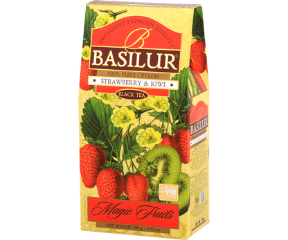 Opakowanie Basilur Strawberry & Kiwi z kolekcji Magic Fruits.