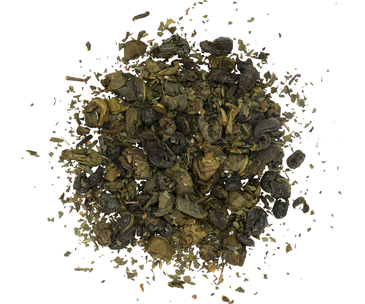 Susz herbaciany Basilur Moroccan Mint – mieszanka zielonej herbaty i liści mięty.