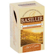Bok pudełka Basilur Ruhunu – eleganckie opakowanie herbaty czarnej Basilur.