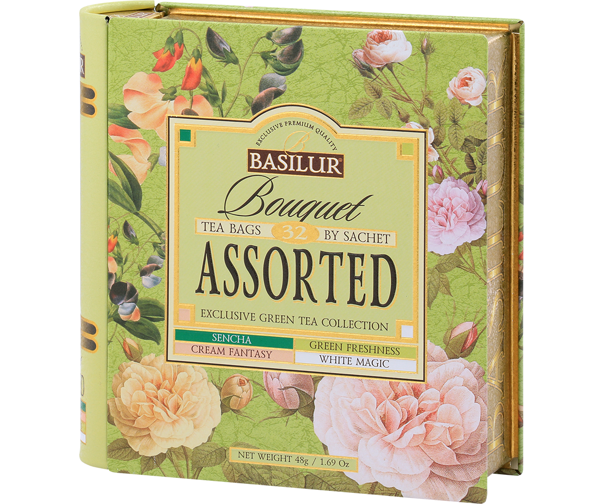 Perspektywiczne ujęcie herbaty Basilur Bouquet Book.