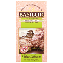 Front opakowania Basilur Spring Tea zielona herbata z aromatem wiśni sakura