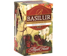 Pudelko Basilur Sweet Cherry czarna herbata z aromatem wisni 25 torebek