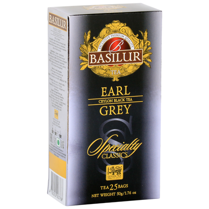 Herbata Basilur Earl Grey – 100% czarna Ceylon Tea z naturalnym olejkiem bergamotowym.