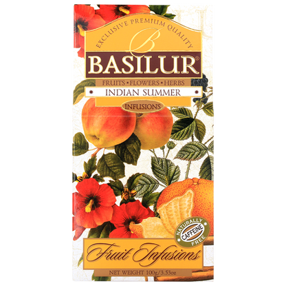 Herbata owocowa Basilur Indian Summer 100 g, przód pudełka