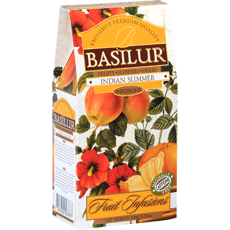 Basilur Indian Summer 100 g, pudełko z lewej strony