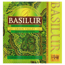 Basilur Green Valley zielona herbata cejlońska 100 torebek, frontowe zdjęcie opakowania Oriental Collection.