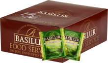Opakowanie Basilur Radella Food Service z kopertami zielonej herbaty cejlońskiej, wysokiej jakości herbata liściasta 100 x 1,5 g.