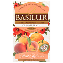 Herbata Basilur Orange Peach – owocowa kompozycja z brzoskwinią i pomarańczą.