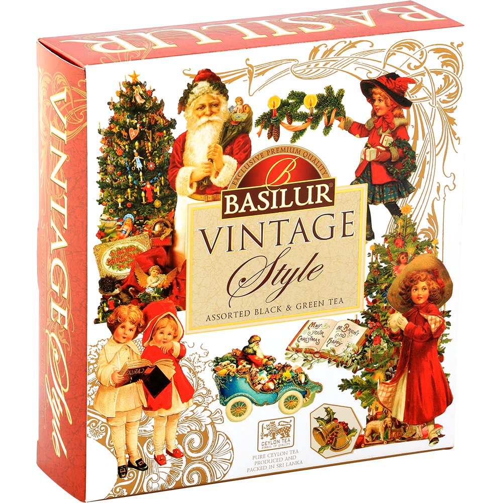 Eleganckie pudełko Basilur Vintage Style – zestaw herbat czarnych i zielonych