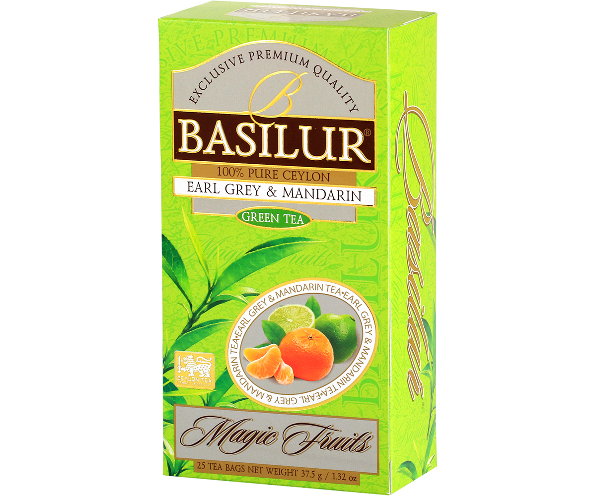 Herbata Basilur Earl Grey & Mandarin – zielona herbata z mandarynką i nutą Earl Grey.