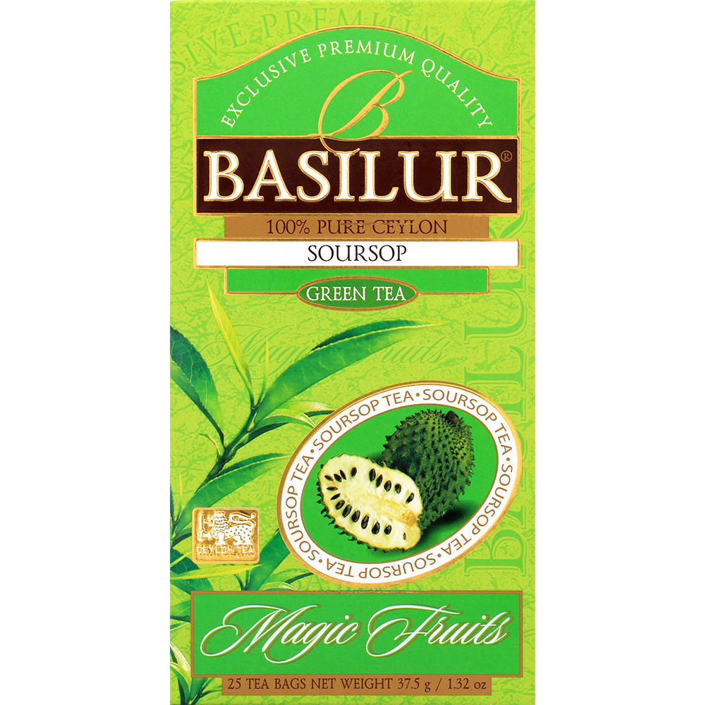 Herbata Basilur Soursop – egzotyczna zielona herbata cejlońska z owocowym akcentem.
