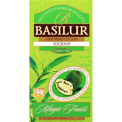 Herbata Basilur Soursop – egzotyczna zielona herbata cejlońska z owocowym akcentem.