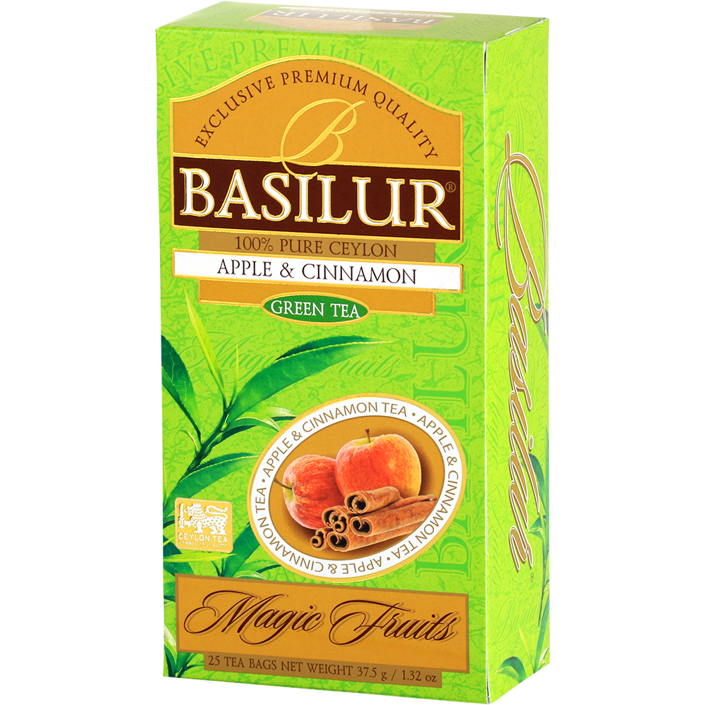 Zielona herbata Basilur Apple & Cinnamon Magic Fruits eleganckie opakowanie
