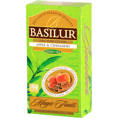 Zielona herbata Basilur Apple & Cinnamon Magic Fruits eleganckie opakowanie
