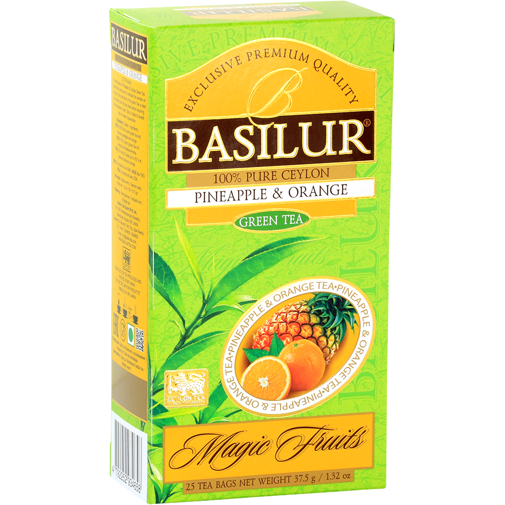 Zielona herbata Basilur Pineapple & Orange Magic Fruits opakowanie frontowe

