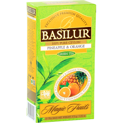 Zielona herbata Basilur Pineapple & Orange Magic Fruits opakowanie frontowe
