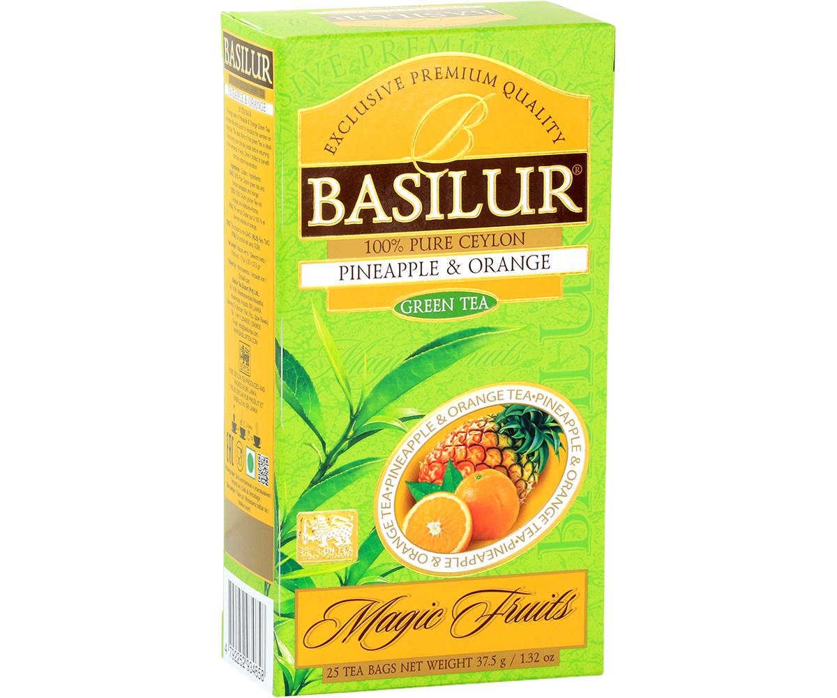 Zielona herbata Basilur Pineapple & Orange Magic Fruits opakowanie frontowe
