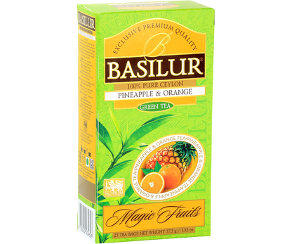 Zielona herbata Basilur Pineapple & Orange Magic Fruits opakowanie frontowe

