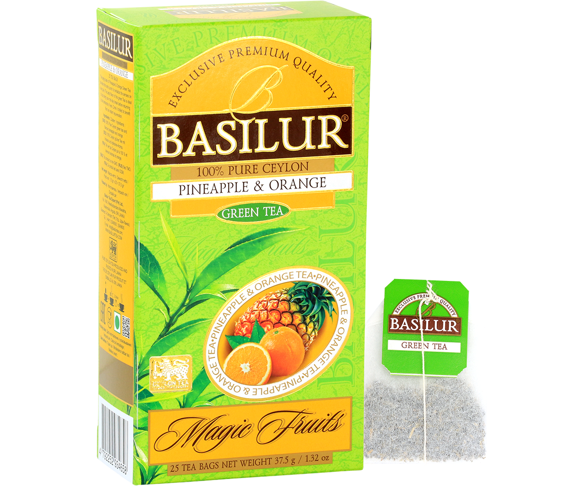 Torebka zielonej herbaty Basilur Pineapple & Orange Magic Fruits