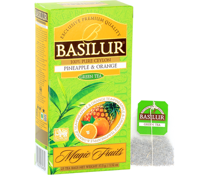 Torebka zielonej herbaty Basilur Pineapple & Orange Magic Fruits