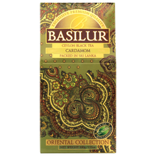 Front opakowania Basilur Cardamon 100 g, aromatyczna czarna herbata cejlońska z kardamonem premium.
