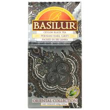 Przód opakowania herbaty Basilur Persian Earl Grey z orientalnym wzorem