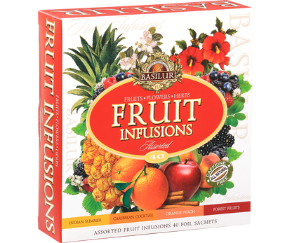 Zestaw 40 kopert herbat owocowych Basilur Fruit Infusions w różnych smakach